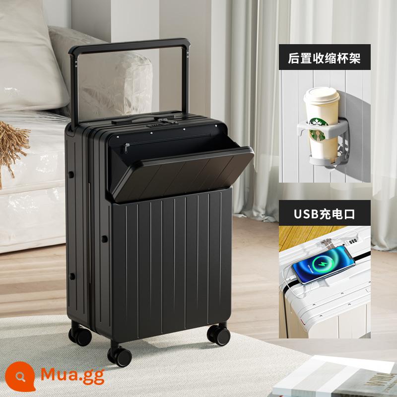 Vali xe đẩy rộng DTA mở phía trước đa chức năng cho nữ vali lên máy bay 20 inch mới vali mật khẩu sức chứa lớn - bóng đen