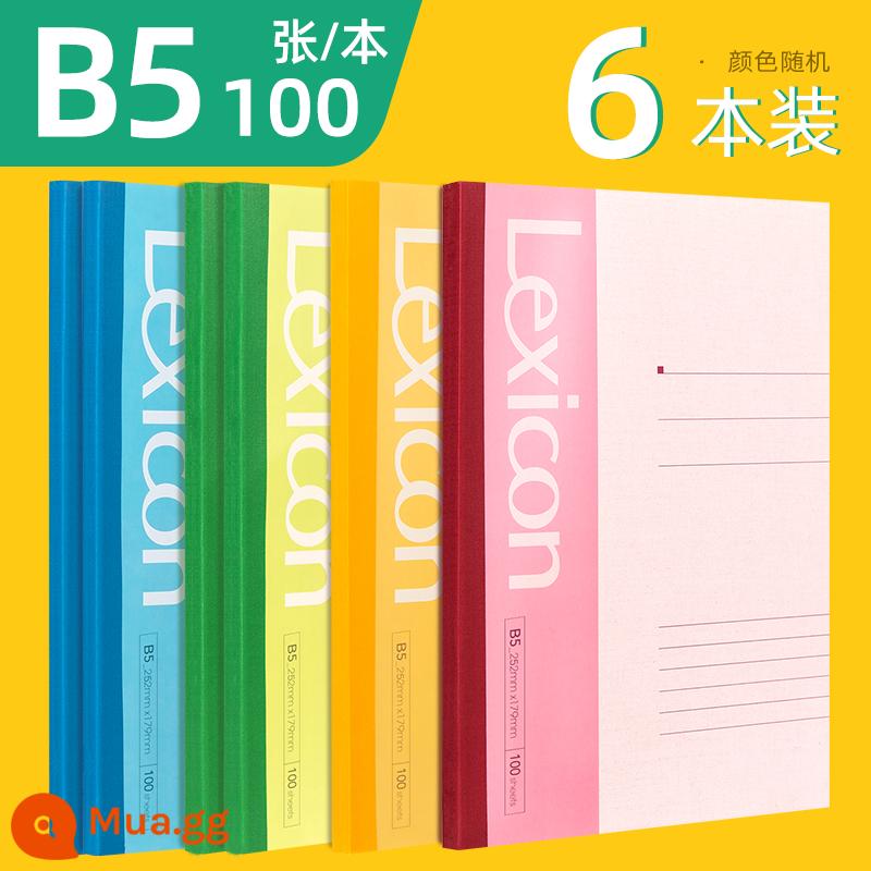 Máy tính xách tay A5 mạnh mẽ Lớn A4 Notepad Máy tính xách tay dày B5 Văn phòng kinh doanh đơn giản Bán buôn Sinh viên đại học Bài tập về nhà Sách bài tập mềm - B5-100 tờ mỗi cuốn-6 cuốn-7666