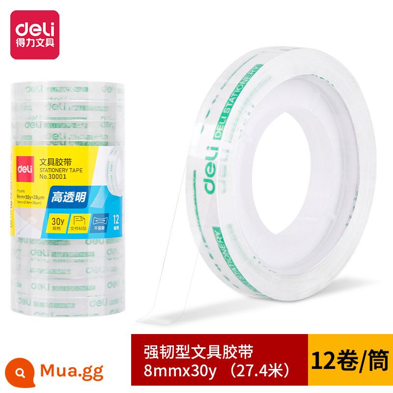 Băng keo trong suốt mạnh mẽ học sinh thổi kèn với cuộn nhỏ băng keo trong suốt mỏng và hẹp băng dính trong suốt 12mm giấy dính lực dính mạnh xé tay để sửa câu hỏi sai chính tả dính băng keo thủ công bán buôn văn phòng phẩm trẻ em - 8mm*30y-12 cuộn-30001