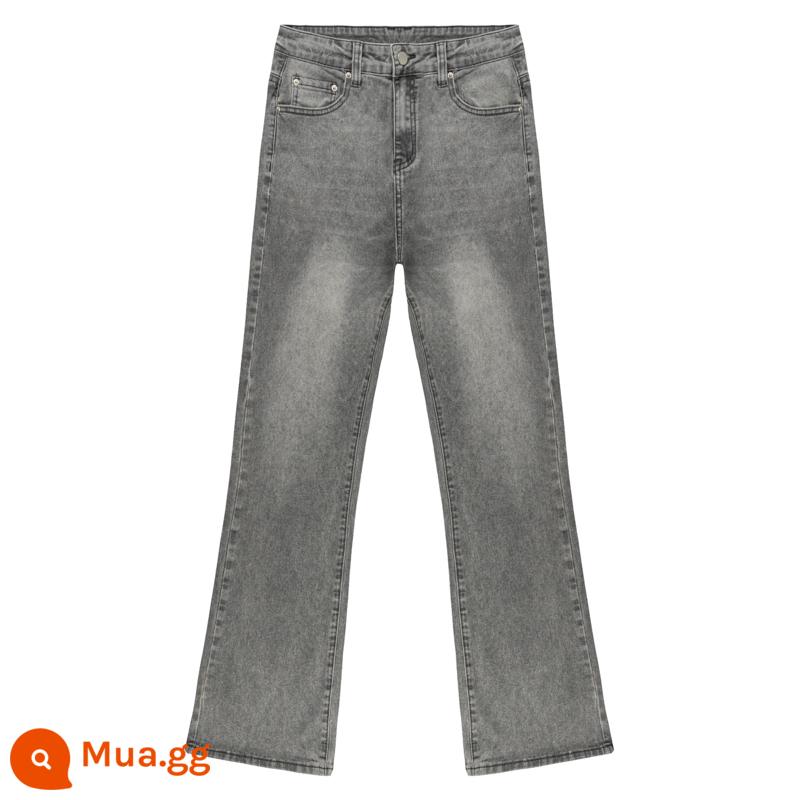 Yếu tố mới Quần jean bootcut ống thẳng của Mỹ dành cho nam wash đường phố cao cấp rộng cleanfit quần retro màu xanh - xám