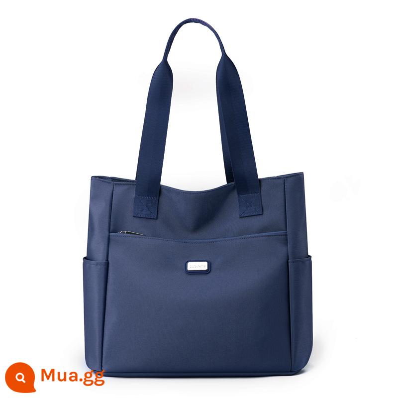 Túi 2024 Mới Đa Năng Dung Tích Lớn Vải Oxford Túi Tote Nữ Đeo Vai Di Động Canvas Đi Lại Mẹ Túi - xanh đậm