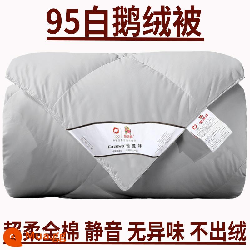 Hengyuanxiang chăn bông 95 chăn lông ngỗng trắng lõi chăn mùa đông dày và ấm áp cotton nguyên chất im lặng đơn và đôi chăn mùa xuân và mùa thu - [Xám Jazz] Phong cách phẳng