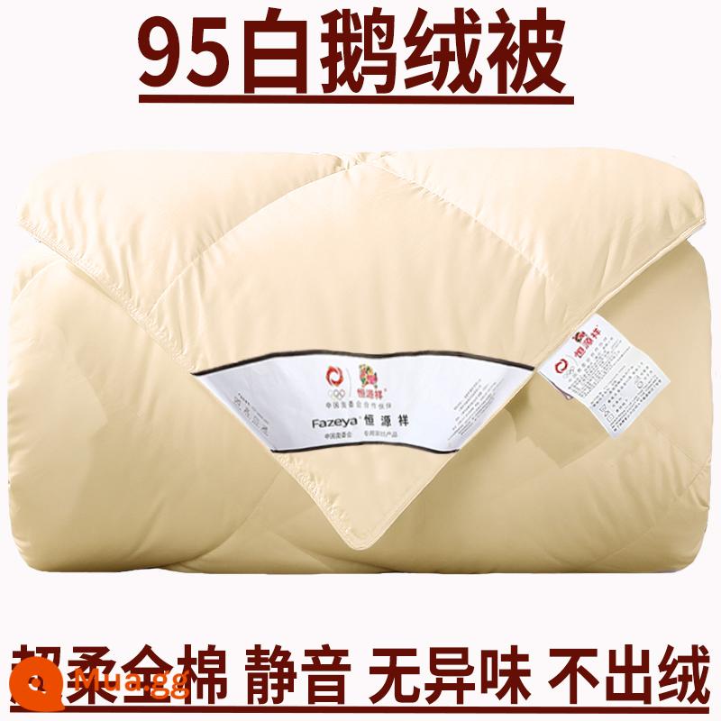 Hengyuanxiang chăn bông 95 chăn lông ngỗng trắng lõi chăn mùa đông dày và ấm áp cotton nguyên chất im lặng đơn và đôi chăn mùa xuân và mùa thu - [Vàng địa phương] Phong cách phẳng