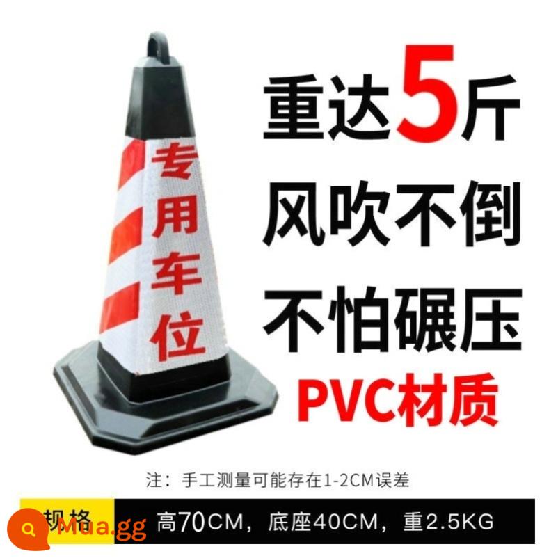 Nón nhựa đường 70cm nón phản quang đường nón tam giác cảnh báo cấm đỗ xe chắn đường biển báo thùng kem đổ đầy cát - Chỗ đậu xe chuyên dụng 5kg PVC màu đỏ và trắng