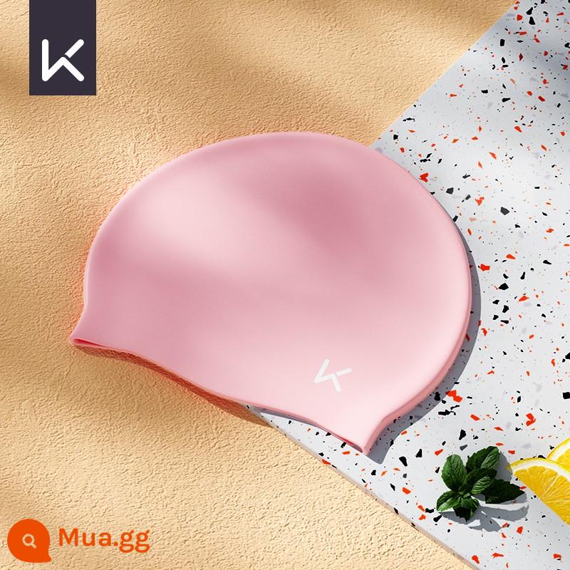 Giữ Nón Bơi Nữ XL Chống Nước Không Đầu Dài Đặc Biệt Silicone Tai Nam Giới Trưởng Thành Và Mũ Bơi Trẻ Em - Màu hồng Sakura [Phong cách silicon tiêu chuẩn]