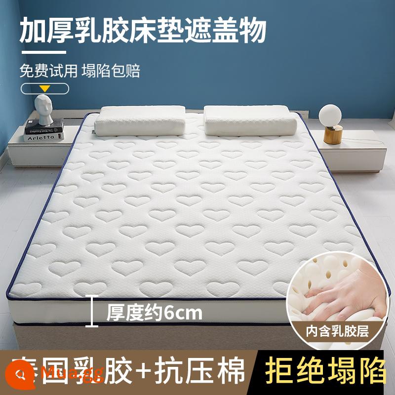 MUJI Bọc Nệm Nệm Cao Su Nệm Xốp Nệm Tất Nam Đệm Hộ Gia Đình Đệm Đơn Đã Cho Thuê - Love-White [Mẫu nâng cấp sẽ không bị hỏng sau khi sử dụng lâu dài]