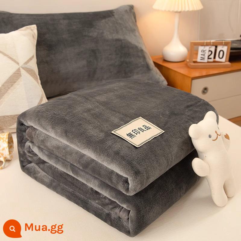 Muji San Hô Chăn Sofa Chăn Dép Nỉ Ngủ Trưa Văn Phòng Chăn Dày Sang Trọng Mùa Đông Tờ - quý ông màu xám