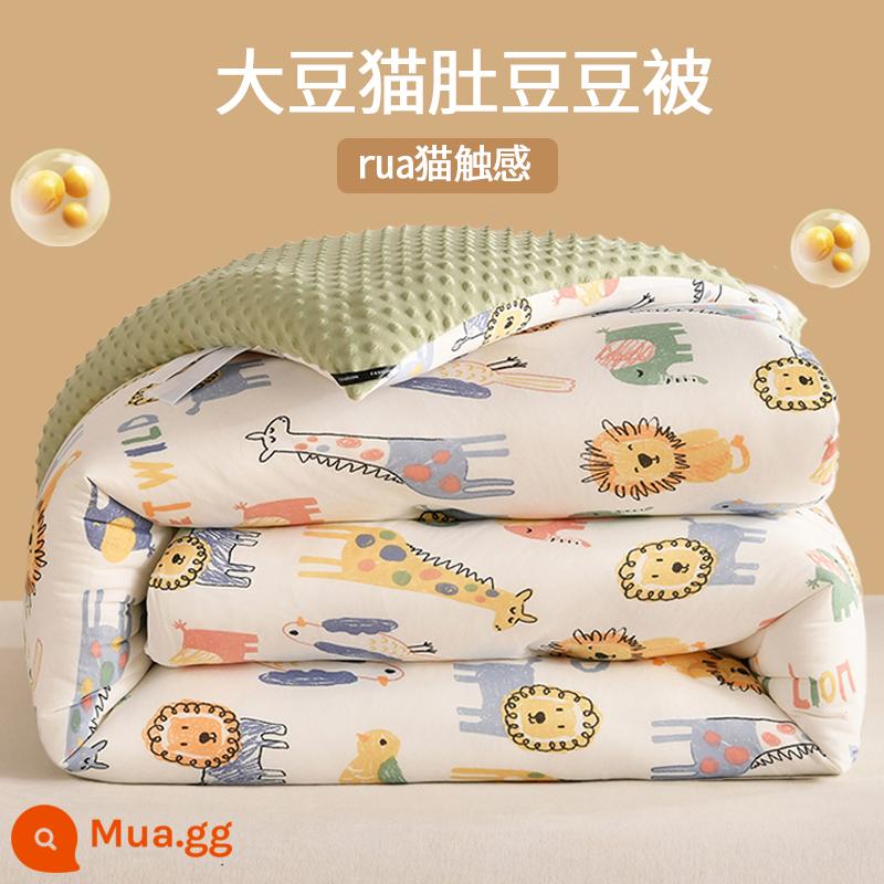 MUJI Lớp A chăn bông dệt kim sợi đậu nành mùa đông chăn bông lõi đậu chăn dày ấm áp mùa thu đông - Thiên đường động vật [Hút ẩm, thoáng khí, kháng khuẩn và chống mạt bụi]