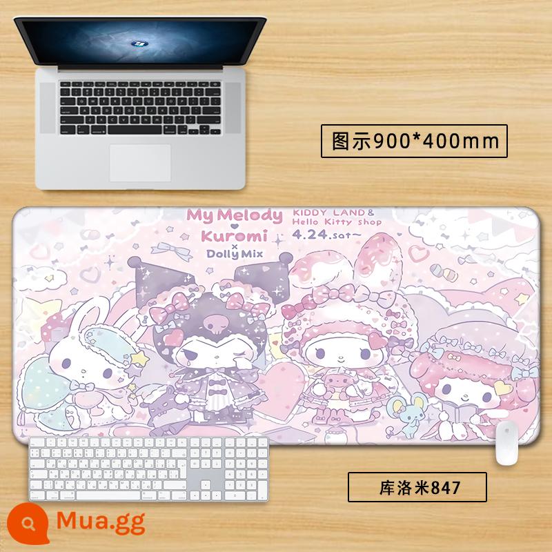 Miếng lót chuột Kulomi ngoại cỡ bé trai và bé gái dễ thương Sanrio lưới đỏ sáng tạo bàn phím máy tính tại nhà bàn làm việc - Kuromi847