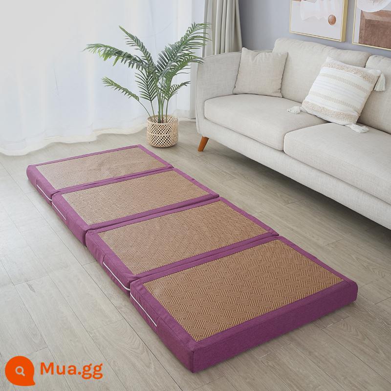 Gấp chiếu tatami để chơi đệm sàn ký túc xá sinh viên đệm mùa đông nghỉ trưa thảm ngủ hộ gia đình xốp trải sàn - Màu nho đậm màu tím hồng (có thể tháo rời và giặt bằng túi đựng)