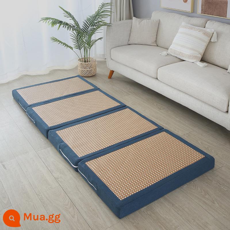 Gấp chiếu tatami để chơi đệm sàn ký túc xá sinh viên đệm mùa đông nghỉ trưa thảm ngủ hộ gia đình xốp trải sàn - Hồ mây màu xanh nhạt (có thể tháo rời và giặt bằng túi đựng)