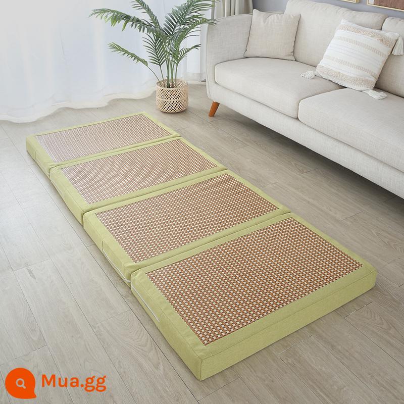 Gấp chiếu tatami để chơi đệm sàn ký túc xá sinh viên đệm mùa đông nghỉ trưa thảm ngủ hộ gia đình xốp trải sàn - Màu xanh cỏ và màu nho sẫm (có thể tháo rời và giặt bằng túi đựng)