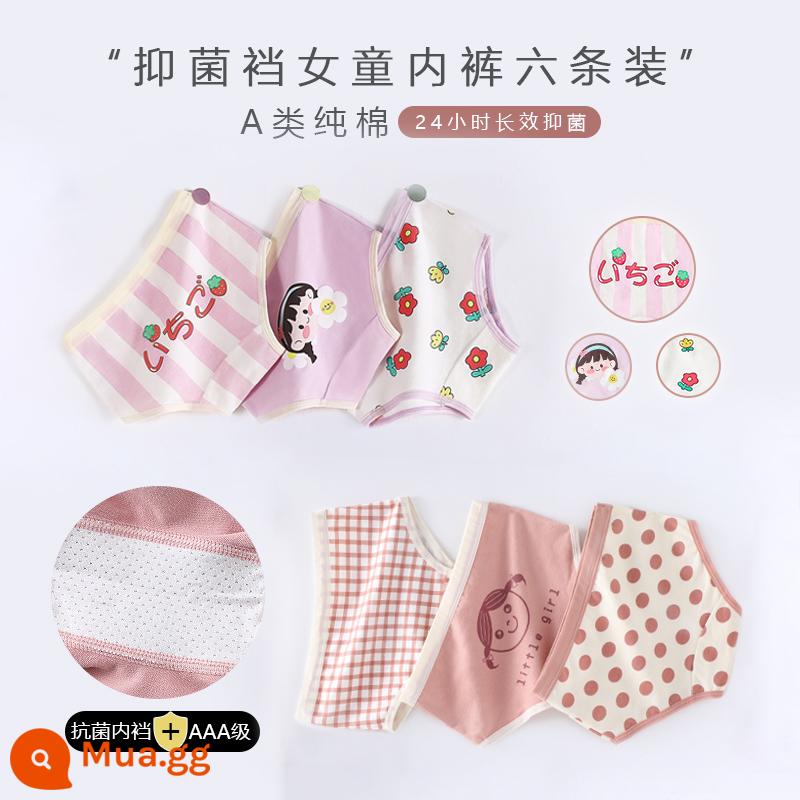 Quần lót bé gái cotton nguyên chất boxer Phong cách năm mới bé gái quần đùi tam giác bé trung và lớn trẻ em năm con thỏ quần đỏ - Mặt cười + gái Nhật #tam giác đáy quần kháng khuẩn 6 múi