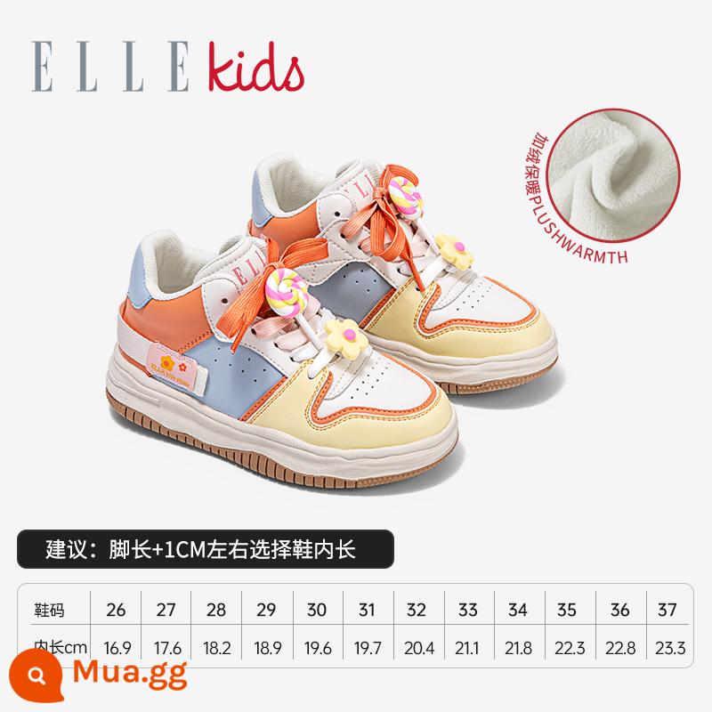 ELLEkids Giày Trẻ Em Trẻ Em Giày Cotton Mùa Đông Giày Thể Thao Bé Trai Plus Nhung Bé Gái Ấm Giày Đế Mềm giày - Bông thứ hai màu cam EFE49601G