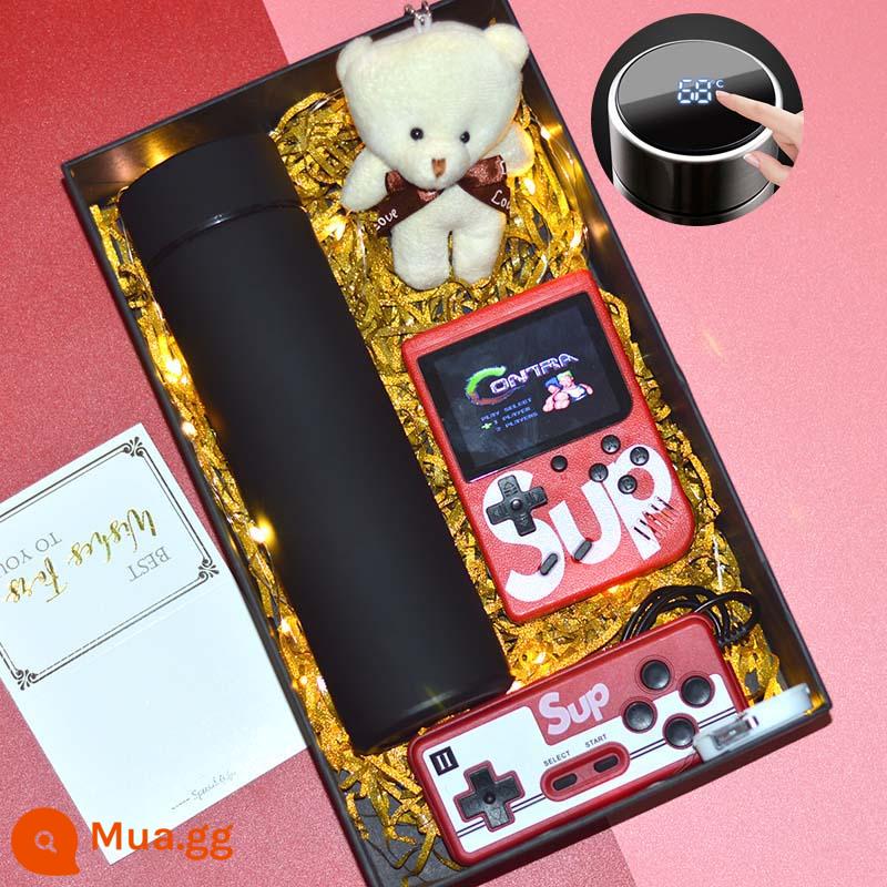 Món quà sinh nhật một mảnh tặng cho chàng trai và cô gái và bạn trai Rufu Creative Everression Cup Model - 11_Máy chơi game + cốc giữ nhiệt thông minh (đen mờ)