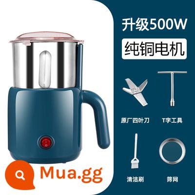 Bột Máy Xay Thảo Dược Trung Quốc Nhà Thương Mại Siêu Mịn Đa Chức Năng Xay Khô Ngũ Cốc Cối Xay Bột Máy Máy Xay Hạt Tiêu - Amber Blue[500W]+304 Warehouse+Gói Quà Tặng