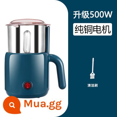 Bột Máy Xay Thảo Dược Trung Quốc Nhà Thương Mại Siêu Mịn Đa Chức Năng Xay Khô Ngũ Cốc Cối Xay Bột Máy Máy Xay Hạt Tiêu - Màu xanh hổ phách [500W]+Buồng thép không gỉ