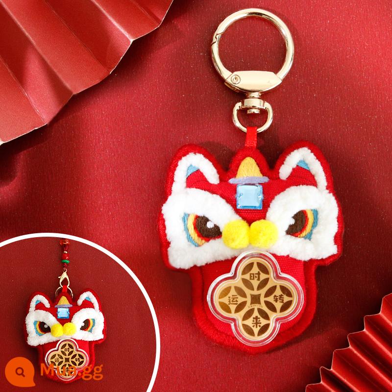 Đánh Thức Sư Tử Mặt Dây Chuyền Thêu Tự Làm Biểu Tượng Hòa Bình Handmade Thêu Gói Sinh Nhật Gửi Bố Gửi Bạn Trai Ô Tô Mặt Dây Chuyền - [Keychain-Awakening Lion Red] Băng thêu miễn phí + ngải cứu