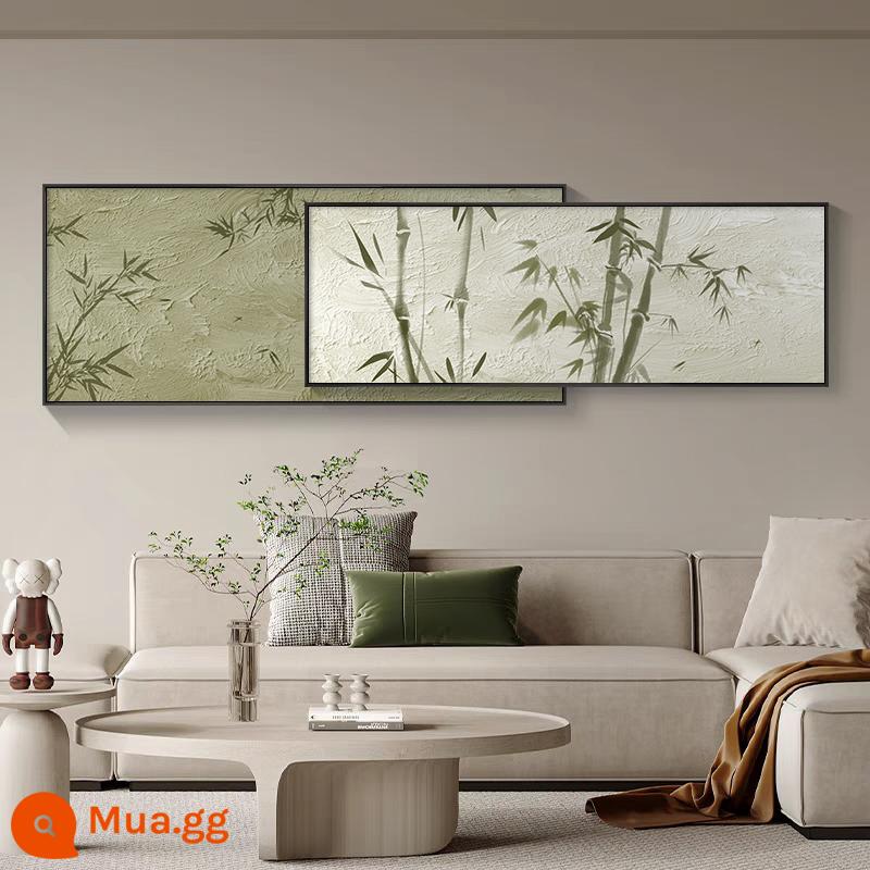 Wabi sabi gió phong cách Trung Hoa mới bằng tre trang trí phòng khách sơn sofa nền tường treo tranh phòng ngủ đầu giường đơn giản lớp phủ bức tranh tường - Khám phá mặt trăng Bixu H