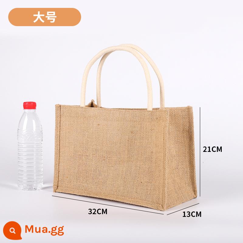 Túi vải lanh tùy chỉnh vải lanh cotton cây ma hoàng túi tote chuyển đổi tay mang theo bảo vệ môi trường công suất lớn bento túi vải túi - Cotton và lanh kích thước lớn 32x13x22cm