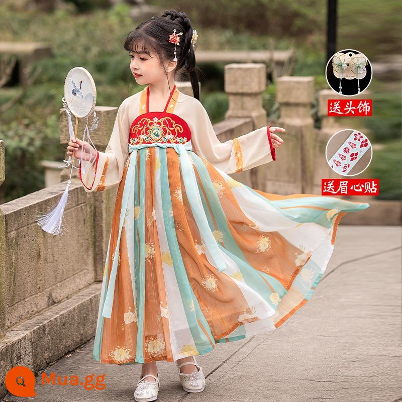 Hanfu Bé Trai Và Bé Gái Trang Phục Cổ Xưa 2023 Đồng Phục Học Sinh Trung Quốc Mới Cho Trẻ Em Trang Phục Biểu Diễn Tết Trung Thu Phong Cách Cổ Xưa Bộ Đồ Mùa Thu Siêu Cổ Tích - Ranhua-áo dài tay nữ