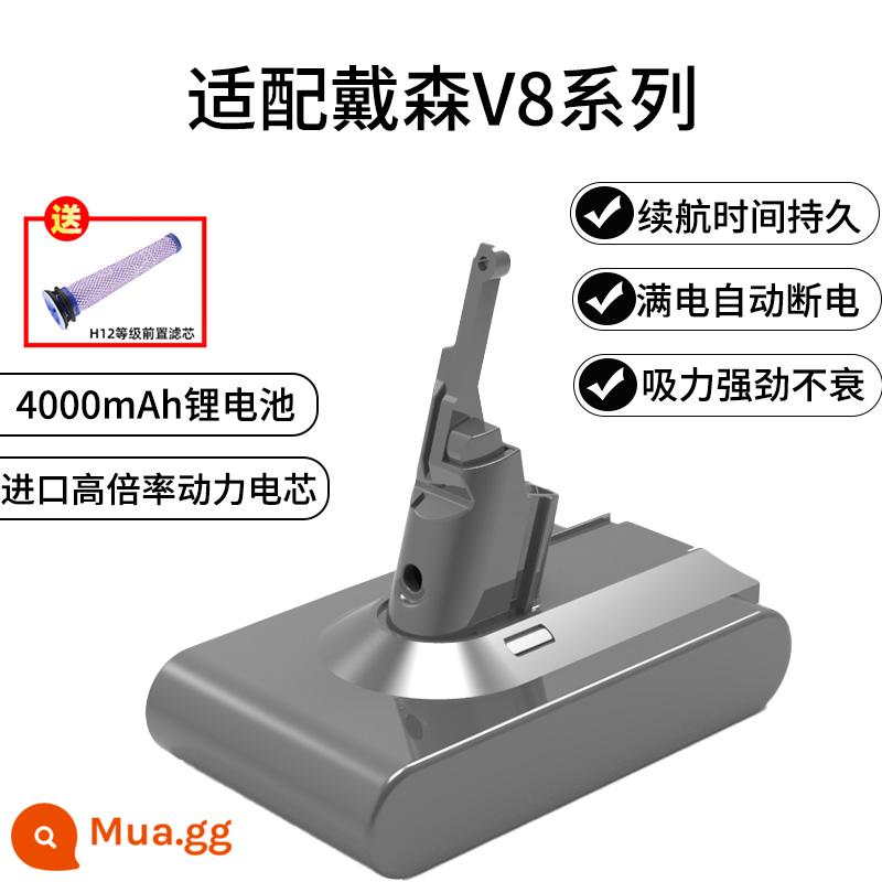 Thích hợp cho máy hút bụi Dyson Dyson v6/v8/v10 pin thay thế bộ sạc pin Dyson dc62/sv10 - [Thích ứng với V8] 4000 mAh - thời lượng pin 39 phút