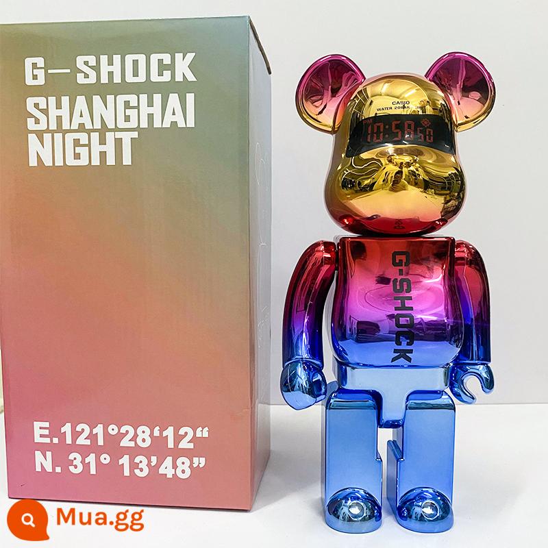 Bearbrick400% Bạo Lực Gấu Vật Trang Trí Đế Núi Rỗng Các Khối Xây Dựng Gấu Bầu Trời Đầy Sao Qianqiu Bắn Mực Phòng Khách Búp Bê Búp Bê - CASIO