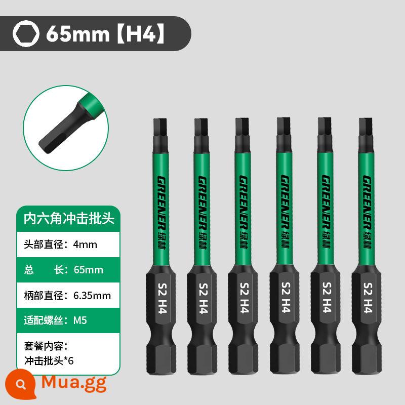 Rừng Xanh Một Từ Bit Bit Từ Tính Mạnh Độ Cứng Cao Khí Nén Từ Điện Tua Vít Máy Khoan Điện Bộ Tua Vít - Gói 65mm[H4]6