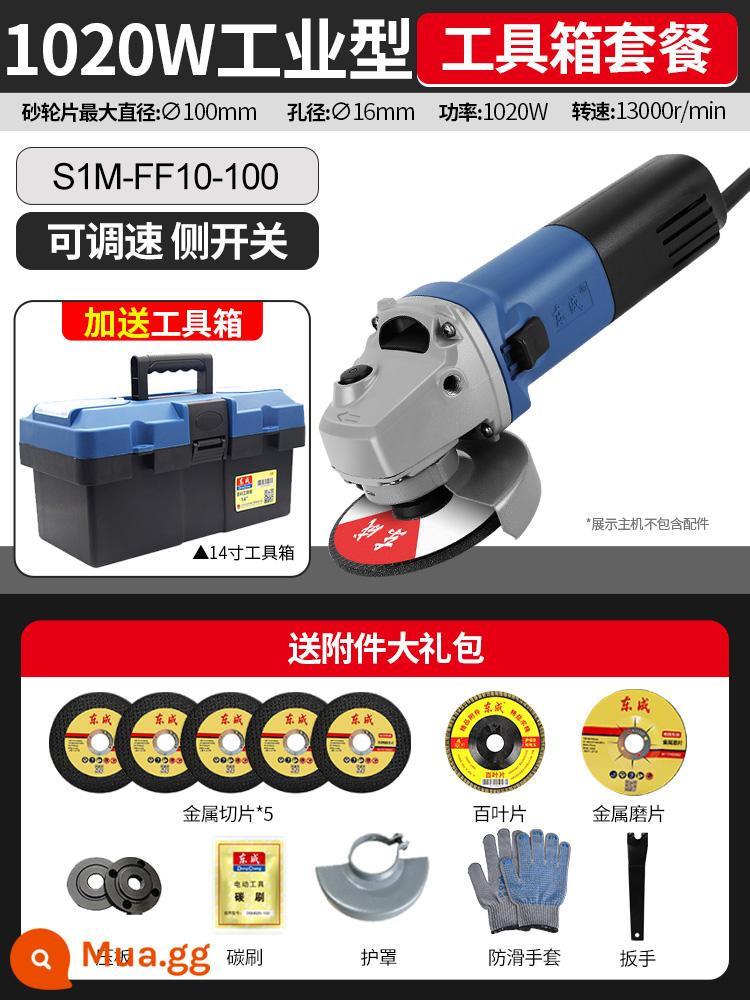 Đông Thành Máy Mài Góc Đa Năng Cắt Hộ Gia Đình Tay Đá Mài Máy Đánh Bóng Tay Mài Máy Đánh Bóng Công Cụ Điện - Bộ hộp công cụ mô hình điều chỉnh tốc độ 1020W