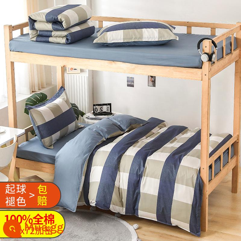 Cotton ký túc xá sinh viên 3 bộ chăn ga 4 phòng ngủ giường đơn ga trải giường chăn ga gối 6 - màu xanh mandy