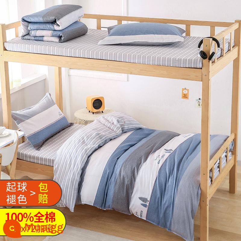 Cotton ký túc xá sinh viên 3 bộ chăn ga 4 phòng ngủ giường đơn ga trải giường chăn ga gối 6 - cây lý tưởng