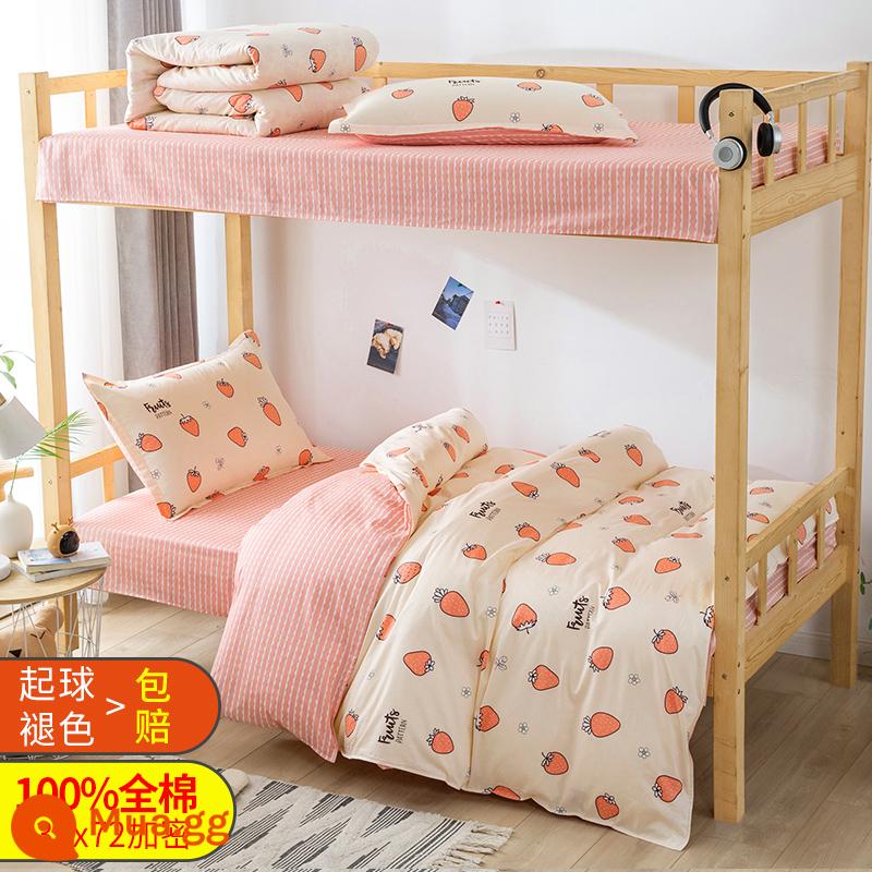 Cotton ký túc xá sinh viên 3 bộ chăn ga 4 phòng ngủ giường đơn ga trải giường chăn ga gối 6 - Hương mật ong