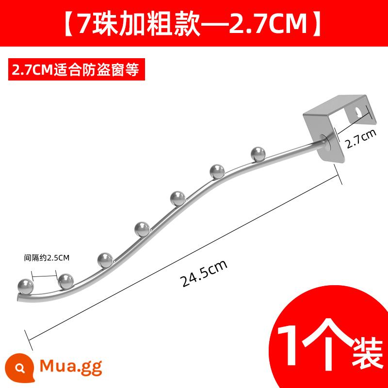 Móc phơi thịt xông khói móc xúc xích móc thép không gỉ mũi nhọn phơi khô thịt xông khói chợ vịt quay phơi cá móc - [1 gói] 7 hạt đậm [kiểu khóa 2,7cm] thích hợp cho cửa sổ chống trộm, v.v.