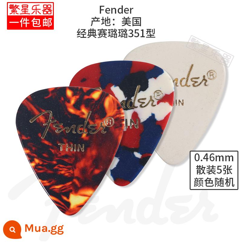 Fender Fender Đàn Guitar Điện Miếng gảy Lò Xo Tờ Bass Điện Dân Gian Acoustic Bass Fender Càn Quét Tốc Độ Chơi - Loại celluloid cổ điển 351 0,46mm năm tờ