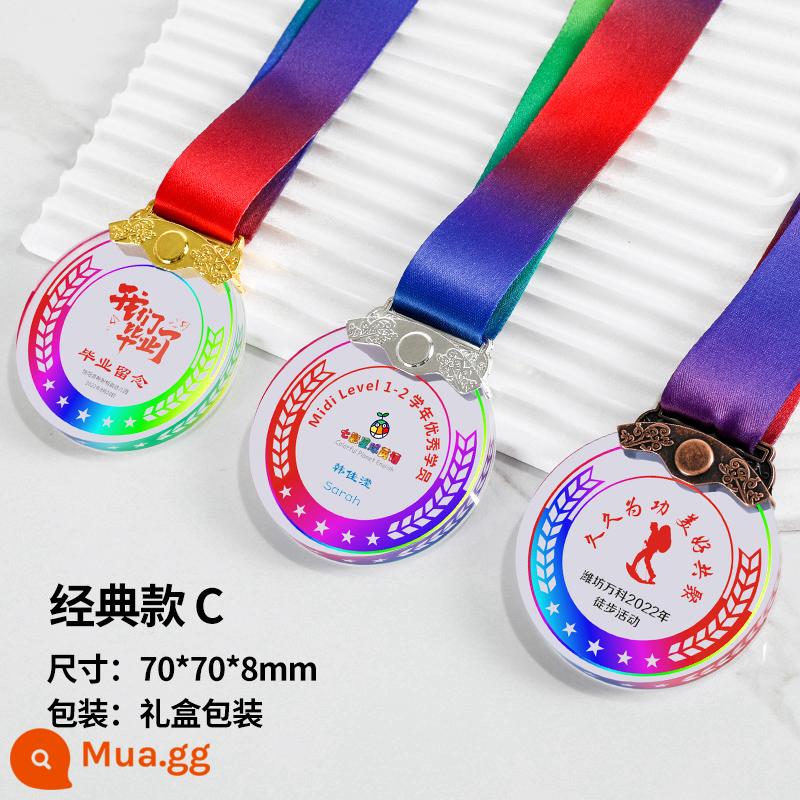 Mô hình pha lê kim loại tùy chỉnh marathon bóng rổ trò chơi bóng đá vô địch Huân chương danh dự trẻ em - In màu tai lúa mì góc phải