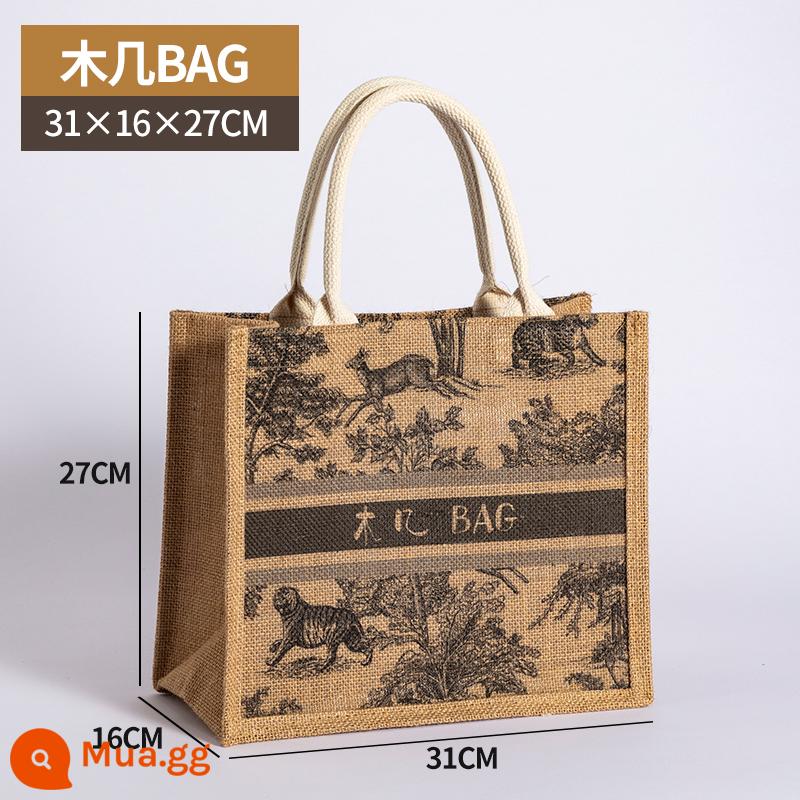 Túi Tote Vải Lanh Túi Vải Lanh Nữ Thời Trang Đi Chơi Sinh Viên Mang Theo Sách Chống Thấm Nước Tùy Chỉnh Bữa Trưa Ăn Trưa Trưa Dây Đeo Túi Vải - TÚI bàn gỗ