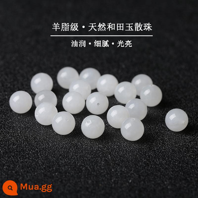 Ngọc tự nhiên Tân Cương Hetian ngọc xanh và trắng ngọc rời chuỗi tay nam nữ jasper chuỗi tay suet ngọc đeo tay vòng cổ - Fidelity Hetian Jade Mutton Fat White 10mm/1 miếng