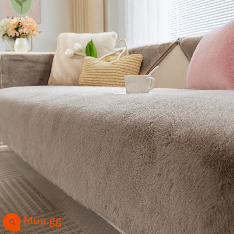 Cao cấp Milan chồn sang trọng dày ấm đệm sofa chống trơn trượt da thật chính hãng gỗ chắc chắn gỗ gụ đệm ghế sofa - Tuscany-Milan Mink-Xám nhạt