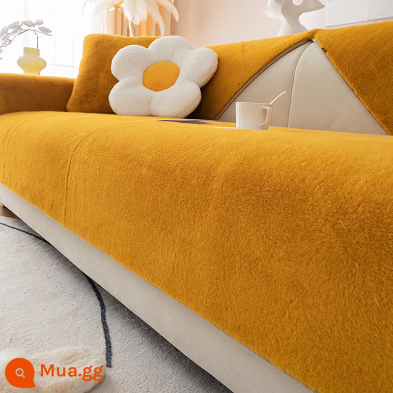 Cao cấp Milan chồn sang trọng dày ấm đệm sofa chống trơn trượt da thật chính hãng gỗ chắc chắn gỗ gụ đệm ghế sofa - Tuscany-Milan Chồn-Gừng