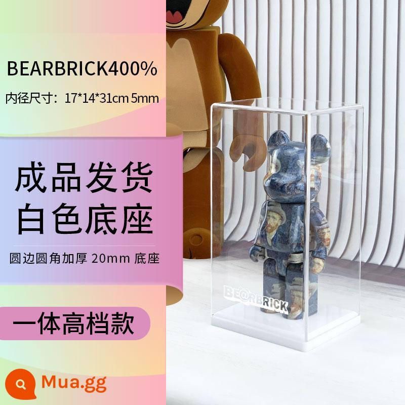 Bearbrick1000% Hộp Hiển Thị Bạo Lực Gấu Khối Xây Dựng Gấu Acrylic Trong Suốt Tích Hợp Hộp Bảo Quản Bụi - Mẫu cao cấp đáy trắng 17*14*31cm Bearbrick400% 5mm