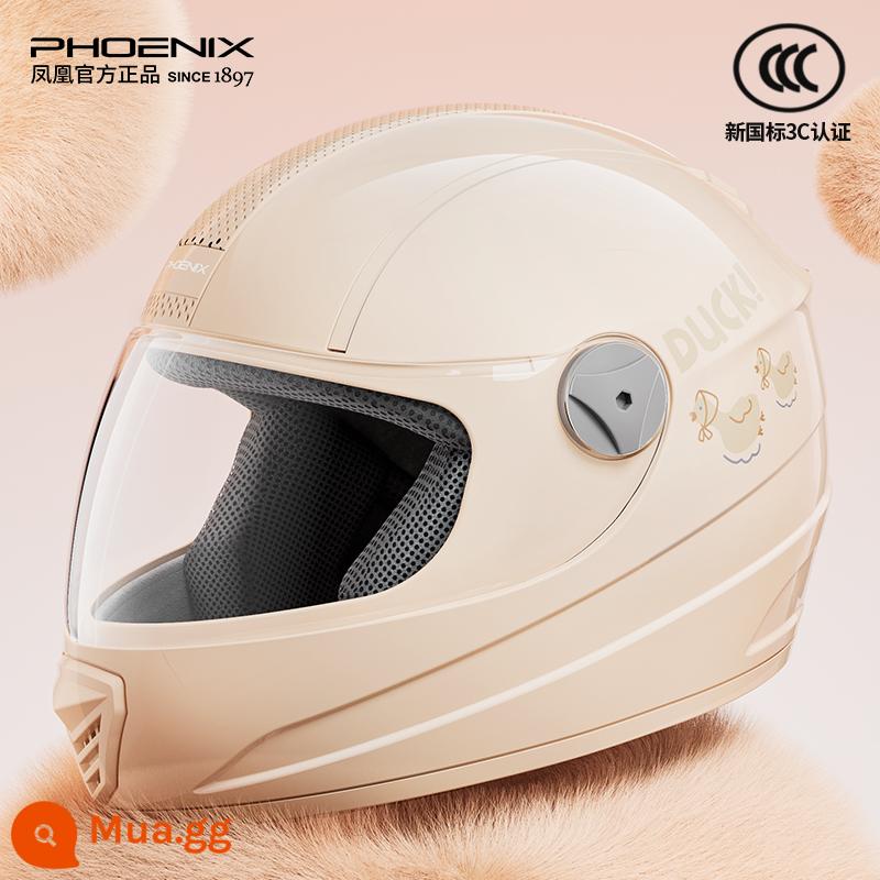 Phoenix 3C chứng nhận xe điện mũ bảo hiểm mùa đông nữ ấm áp bao gồm tất cả mũ bảo hiểm xe máy mũ bảo hiểm đầy đủ - Vịt Mai Sữa [HD Chống Sương Mù]