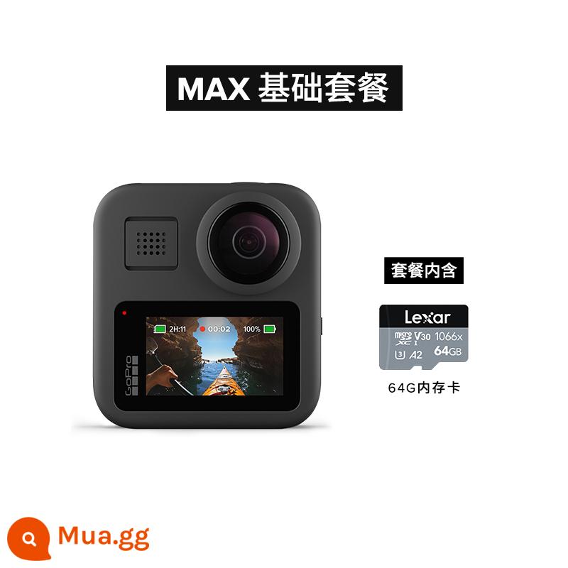 Camera thể thao toàn cảnh GoPro MAX lặn mô tô trượt tuyết chống nước màn hình màu HD camera vlog chống rung - Gói cơ bản