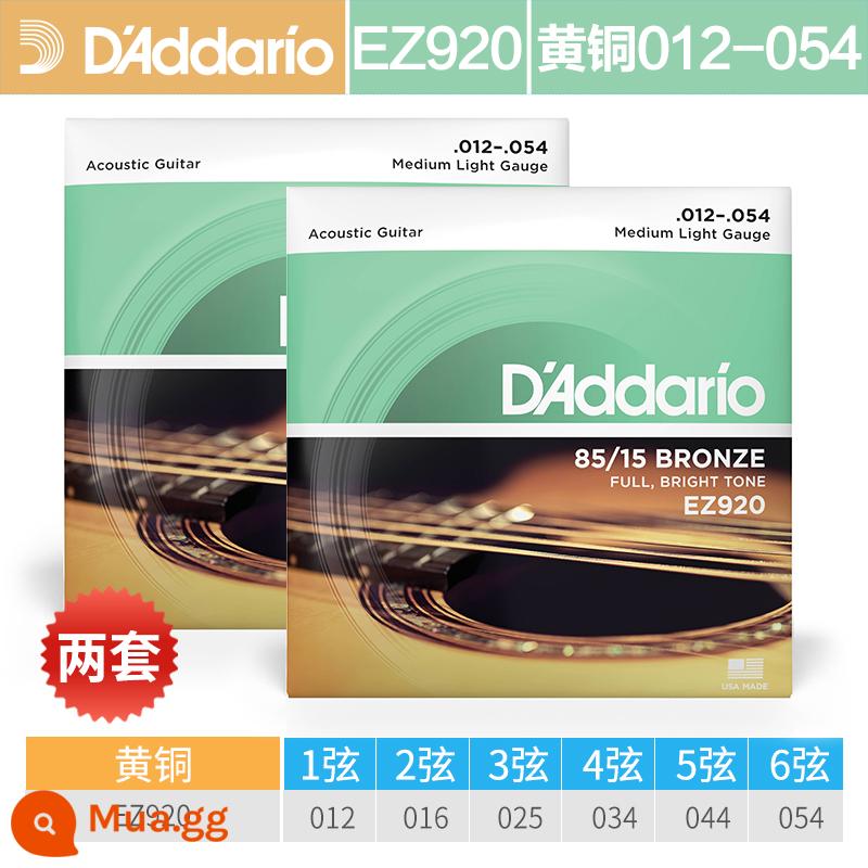 Dây đàn guitar acoustic dân gian D'Addario do Mỹ sản xuất trọn bộ dây đàn guitar đồng phốt pho EJ16 Bộ 6 dây đàn EZ910 - EZ920 _ Đồng thau [Ưu đãi đặc biệt 2 bộ]