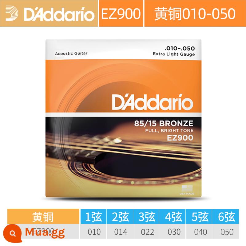 Dây đàn guitar acoustic dân gian D'Addario do Mỹ sản xuất trọn bộ dây đàn guitar đồng phốt pho EJ16 Bộ 6 dây đàn EZ910 - EZ900 _ Đồng thau (10-50)