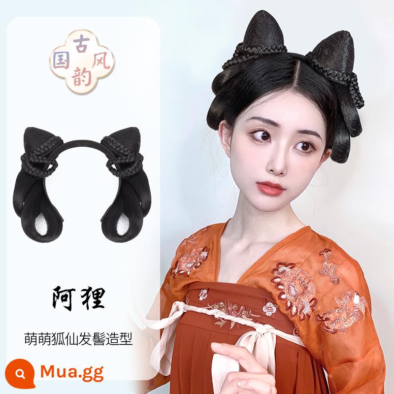 Trang phục cổ xưa Bộ tóc giả Hanfu một mảnh băng đô lười biếng trùm đầu theo phong cách cổ xưa tạo kiểu tóc cho người mới phù hợp với búi tóc - Băng đô Ahli