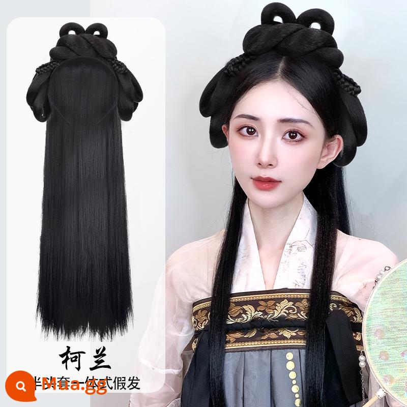 Trang phục cổ đại Hanfu tóc giả một mảnh băng đô lười túi tóc giả kiểu cổ búi tóc nữ món ăn hàng ngày tóc xoắn túi hàng tóc - Kelan-[Phong cách băng đô]