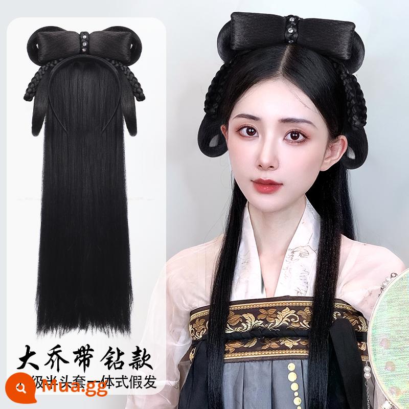 Trang phục cổ xưa Bộ tóc giả Hanfu một mảnh băng đô lười biếng trùm đầu theo phong cách cổ xưa tạo kiểu tóc cho người mới phù hợp với búi tóc - Băng đô một mảnh nạm kim cương Da Qiao