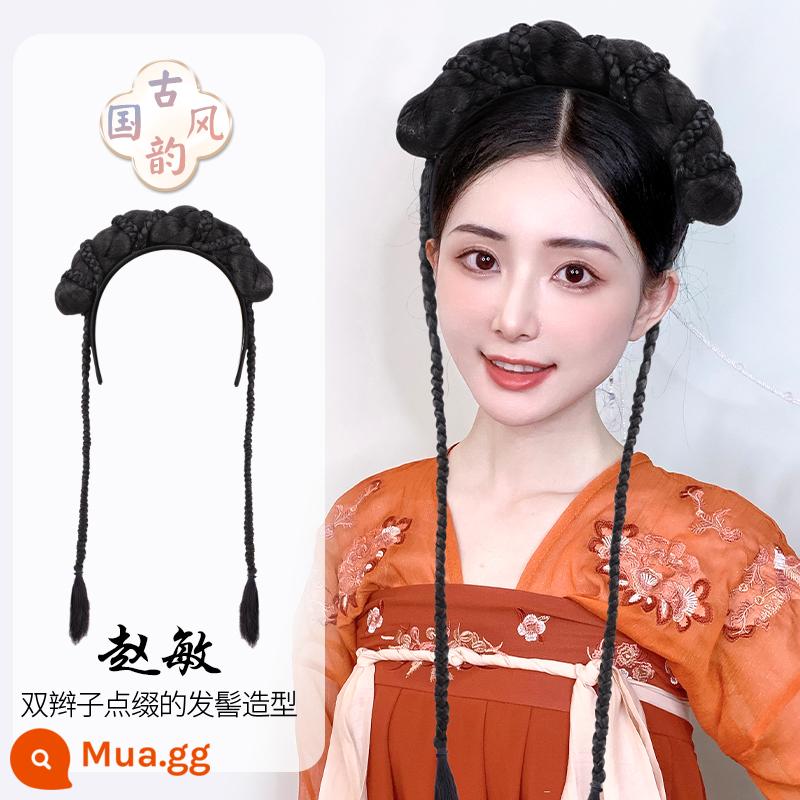 Trang phục cổ xưa Bộ tóc giả Hanfu một mảnh băng đô lười biếng trùm đầu theo phong cách cổ xưa tạo kiểu tóc cho người mới phù hợp với búi tóc - Băng đô Triệu Min