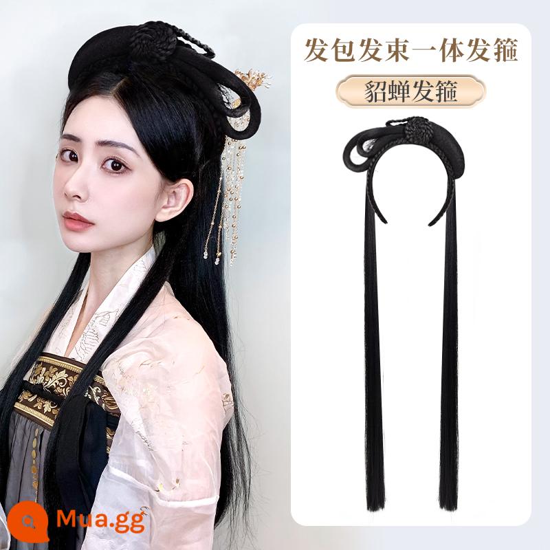 Trang phục cổ đại Hanfu tóc giả một mảnh băng đô lười túi tóc giả kiểu cổ búi tóc nữ món ăn hàng ngày tóc xoắn túi hàng tóc - Diao Chan-[Phong cách búi tóc]