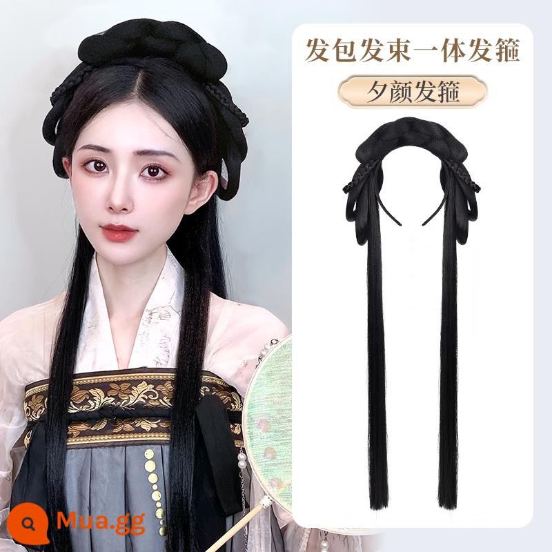 Trang phục cổ xưa Bộ tóc giả Hanfu một mảnh băng đô lười biếng trùm đầu theo phong cách cổ xưa tạo kiểu tóc cho người mới phù hợp với búi tóc - Gói tóc tất cả trong một Xiyan